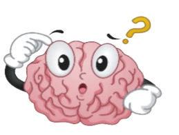 Brain mascot representing focus and learning